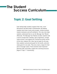 Topic 2: Goal Setting